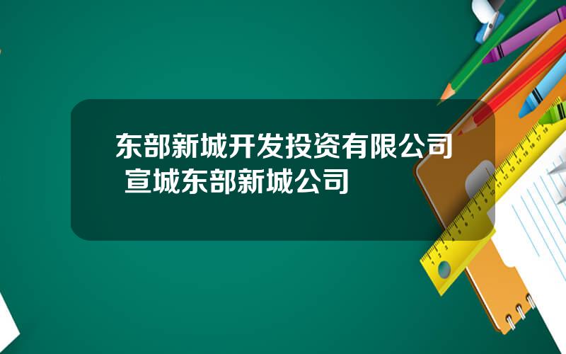 东部新城开发投资有限公司 宣城东部新城公司